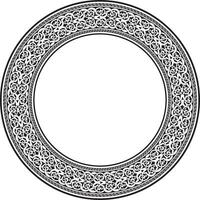 monochrome round oriental ornament. Arabic patterned circle of Iran, Iraq, Turkey, Syria. Persian frame, border. For sandblasting, laser and plotter cutting. vector