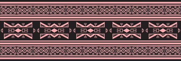 pink and black native american seamless pattern. Endless Aztec, Maya, Inca ornament. Drawing for border and frame. vector