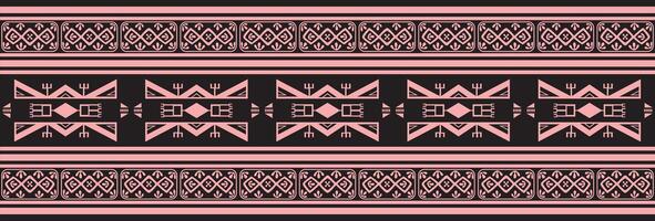 rosado y negro nativo americano sin costura modelo. interminable azteca, maya, inca ornamento. dibujo para frontera y marco. vector