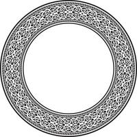 monochrome round oriental ornament. Arabic patterned circle of Iran, Iraq, Turkey, Syria. Persian frame, border. For sandblasting, laser and plotter cutting. vector