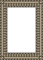 gold and black square Egyptian ornament. Endless Rectangle, Ring of Ancient Egypt. Geometric African frame vector