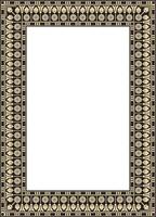 gold and black square Egyptian ornament. Endless Rectangle, Ring of Ancient Egypt. Geometric African frame vector