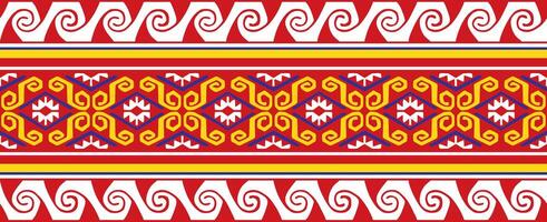 seamless colored border ornament. Native American tribes framework. vector
