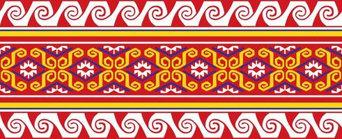 seamless colored border ornament. Native American tribes framework. vector
