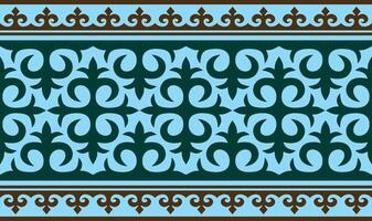 sin costura de colores kazakh nacional ornamento, borde, marco. patrón sin fin de nómada pueblos de el genial estepa, kirguís, mongol, entierro, kalmuk. vector