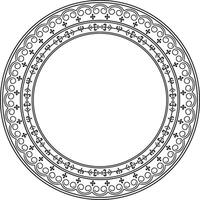 monochrome black round Yakut ornament. Endless circle, border, frame of the northern peoples of the Far East vector