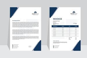 A simple and creative invoice letterhead design for corporate business. vector