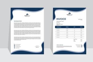 Modern abstract letterhead and invoice design, Business style letterhead and invoice bundle set of your corporate project design. vector