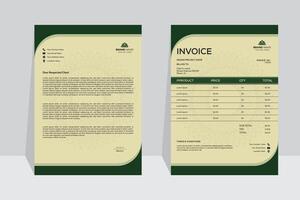 Corporate business Branding identity design template Creative, modern, unique, clean, and professional corporate company business letterhead and invoice template design bundle set. vector