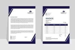 Corporate business branding identity stationery design, Unique Shapes Template. Editable Letterhead And Invoice Design. vector