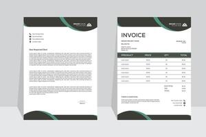 Corporate and clean design, Invoice letterhead bundle set. vector
