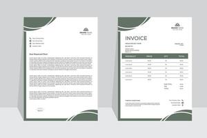 Editable abstract business letterhead and Invoice bundle set, Corporate business Letterhead and Invoice Design Template, A4 Size, vector