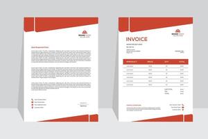 Corporate Letterhead and Invoice bundle set. Unique Shapes and Template. Editable Letterhead And Invoice Design. vector