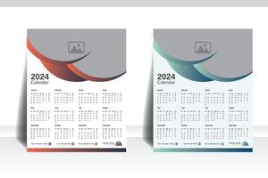 Business wall calendar design 2024, Advertisement creative. vector