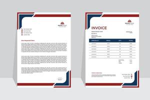 For business Creative, modern, unique, clean, and professional corporate company business letterhead and invoice template design bundle set. vector