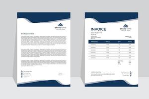 Corporate business branding identity stationery design, Business style letterhead and invoice bundle set of your corporate project design. vector