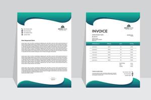 Creative abstract design, corporate company business letterhead and invoice template design with color and concept variation bundle. vector