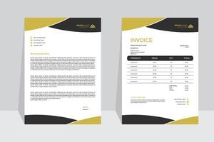 Modern Creative and Clean business style letterhead and invoice bundle of your corporate project design. corporate letterhead and invoice bundle. vector