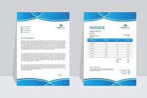 Creative abstract design, Business style letterhead and invoice bundle of your corporate project design. Corporate letterhead and invoice bundle. vector