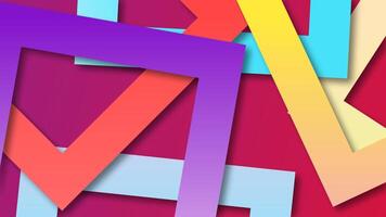 Abstract square papercut animation colorfull background video