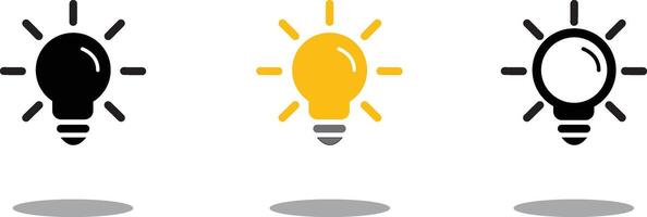 Lightbulb icon. Idea symbol. Electric lamp, light, innovation, solution, creative thinking, electricity. Outline, flat and modern style. vector