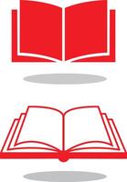 Book icon 2 different style in red color vector