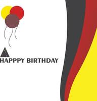 contento cumpleaños texto con globo y cumpleaños gorra decoración elemento para nacimiento día celebracion saludo tarjeta diseño. vector