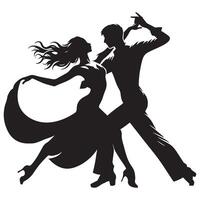 Couple Rosca dance Silhouette vector