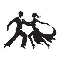 Salsa Side step dance Silhouette vector