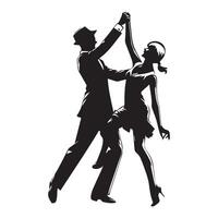 Black and white Big Apple Dance Illustration vector