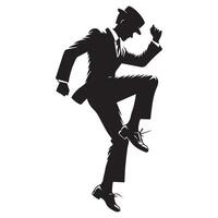 Male Irish Dance Illustration in black and white vector