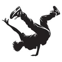 Black and white footwork Dancer Illustration vector