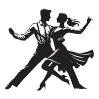 Ceroc Dance Illustration in black and white vector