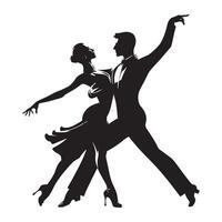 Salsa front and back dance Silhouette vector