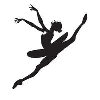 hembra brise danza ilustración en negro y blanco vector
