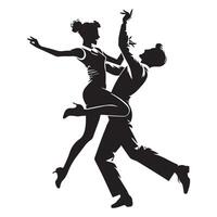 Black and white Jitterbug Dance Illustration vector