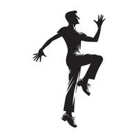 pasos de tiempo danza ilustración en negro y blanco vector