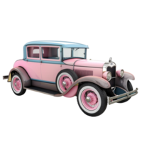 There is a pink car with a clock on top of it AI-Generative png