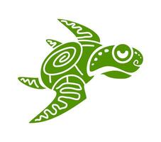 Turtle Mayan Aztec totem symbol, tortoise sign vector