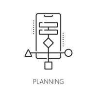 Planning, web app develop and optimization icon vector