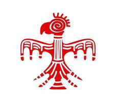 águila rojo pájaro maya azteca tótem, tribal tatuaje vector