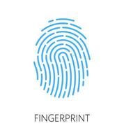 Fingerprint icon of biometric ID identification vector