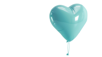 Tiffany Blue Heart Balloon on Transparent Background png