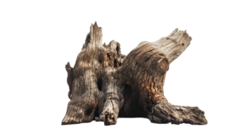 Dead tree trunk isolated on the transparent background, Format png