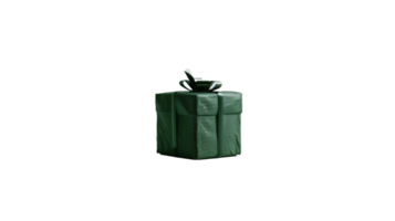 Green gift isolated on the transparent background, Format png