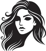 An illustration portrait of a beautiful woman silhouette vector