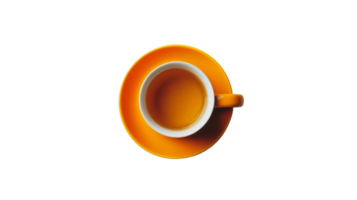 Orange Cup of Tea isolated on the transparent background, Format png