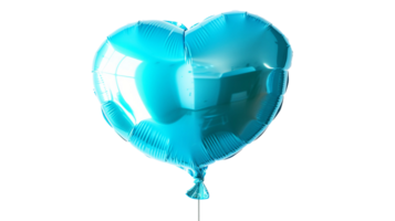 flotante azul corazón globo en transparente antecedentes png