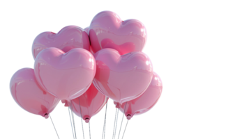 rosado corazón globos en transparente antecedentes png