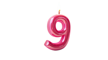 Shaped as Number Nine on Transparent Background, Format png